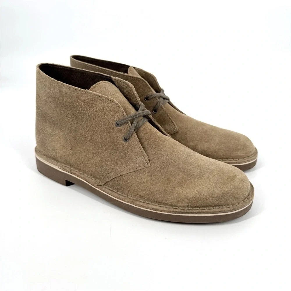 Clarks Chukka Boots Mens Size 10 Light Brown Leather Rugged Urban Classic